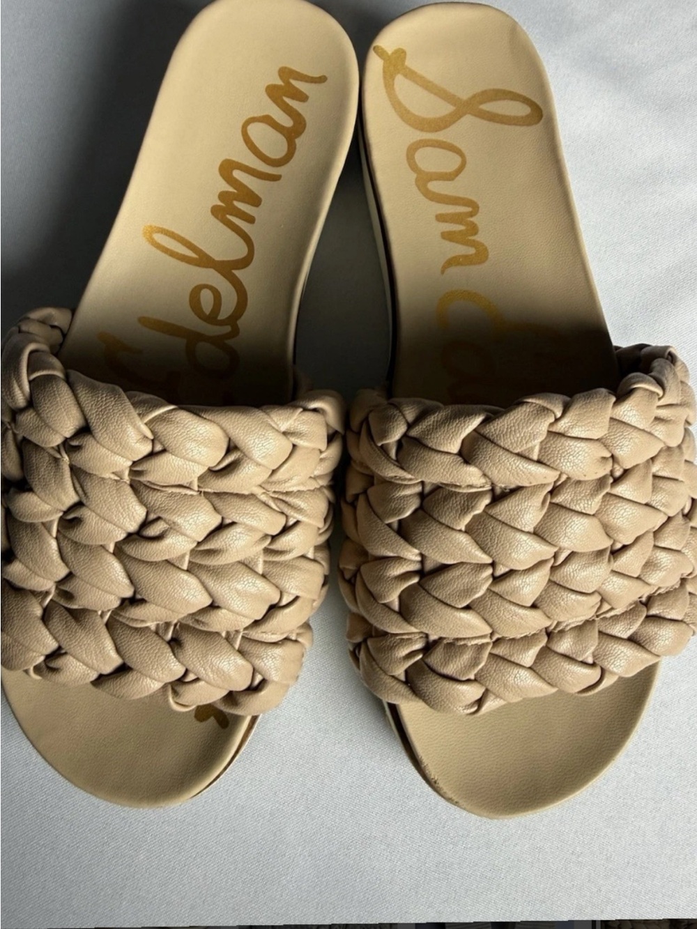 Sam Edelman Braided Slide Sandals in Tan